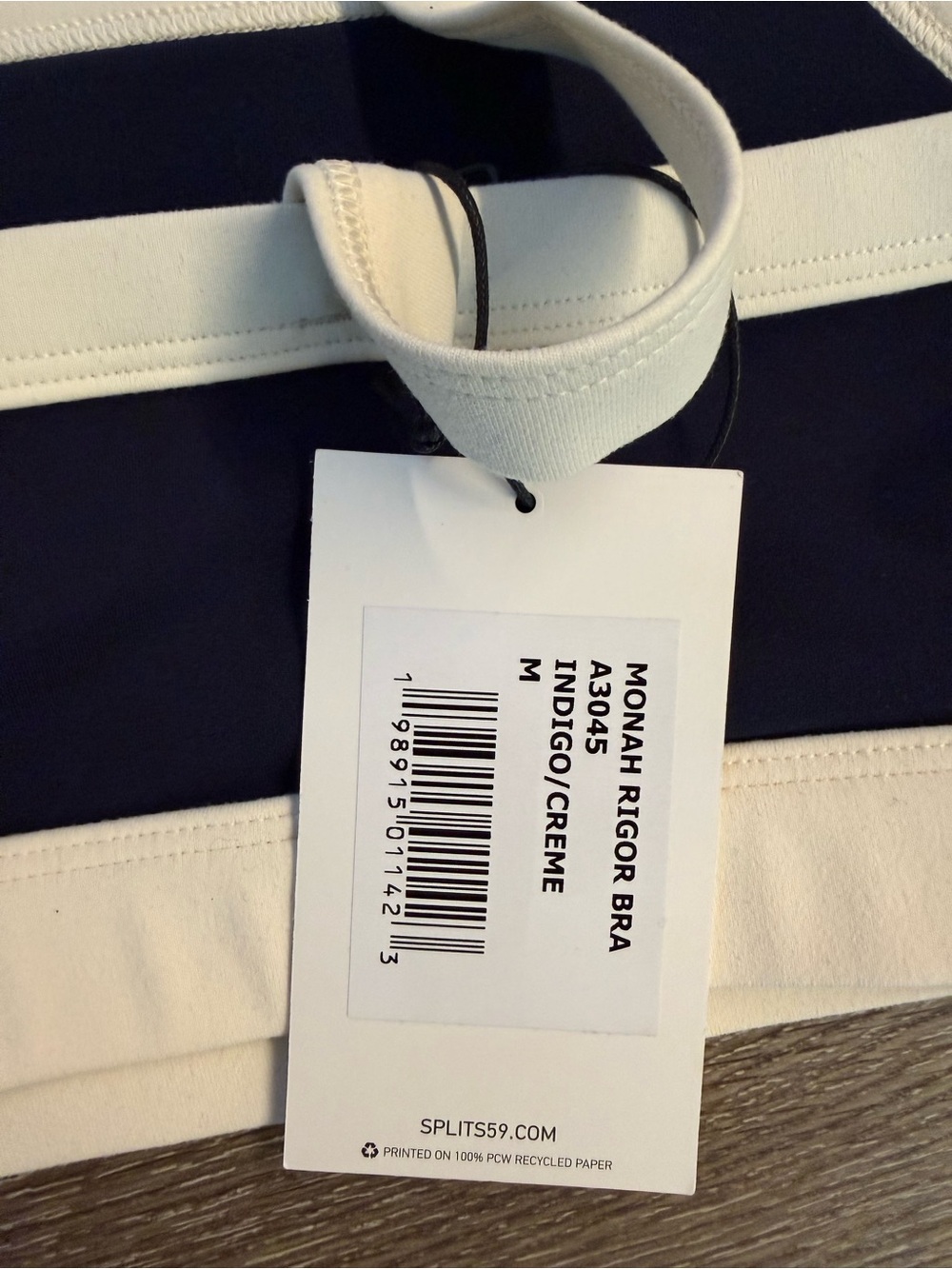Splits59 NWT MONAH RIGOR BRA INDIGO/CREAM NWT SIZE MEDIUM - Picture 6 of 6